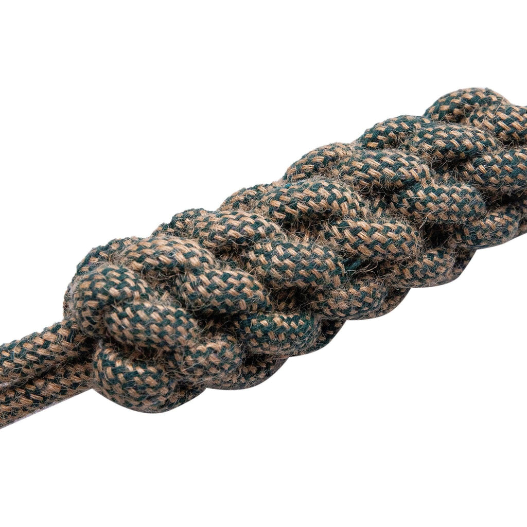 Dog Playing with Rope Dummy Toy – Tug Toy Made with Green Cotton and Jute