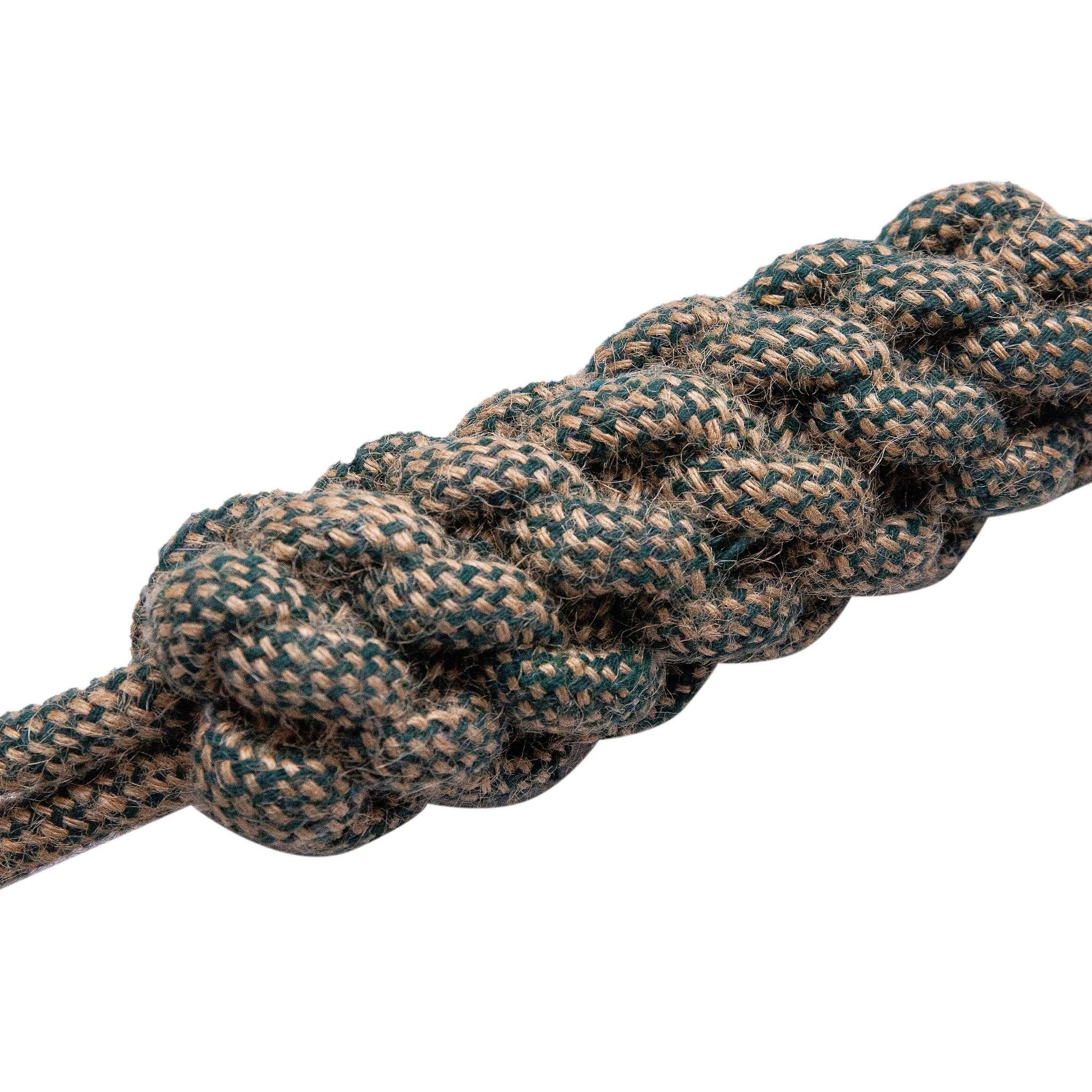 Dog Playing with Rope Dummy Toy – Tug Toy Made with Green Cotton and Jute