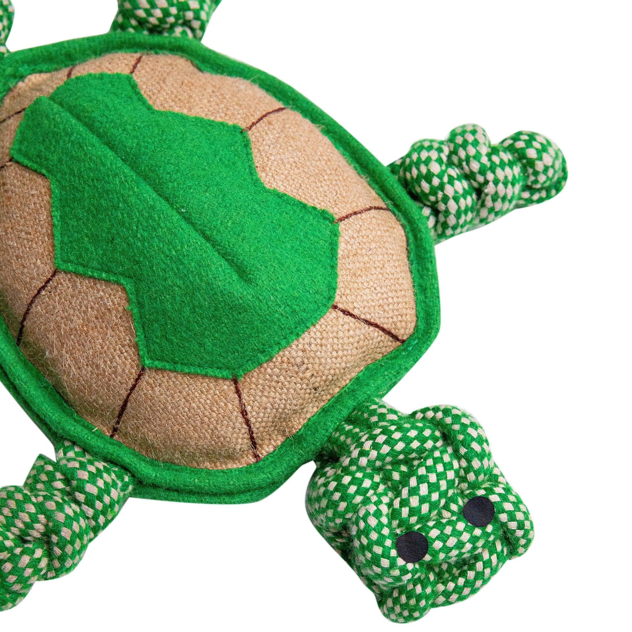 Tony the Turtle – Dog Toy with Braided Rope, Jute & Wool Materials