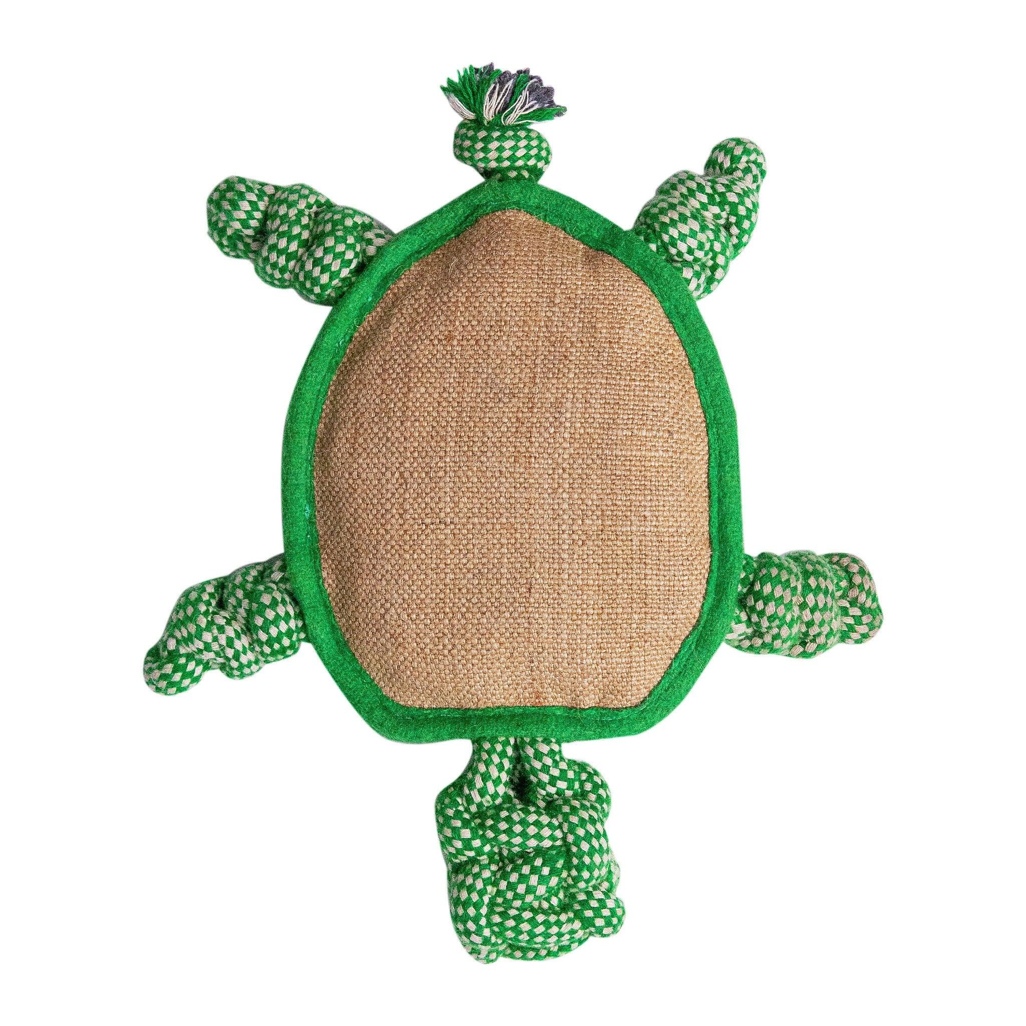 Tony the Turtle – Dog Toy with Braided Rope, Jute & Wool Materials