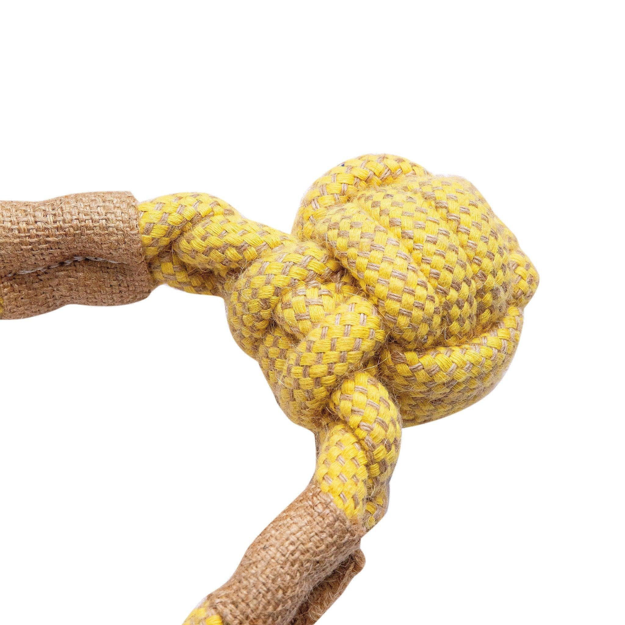 Close-Up of Orbit Ball Rope Toy – Durable Dog Toy for Teeth Cleaning