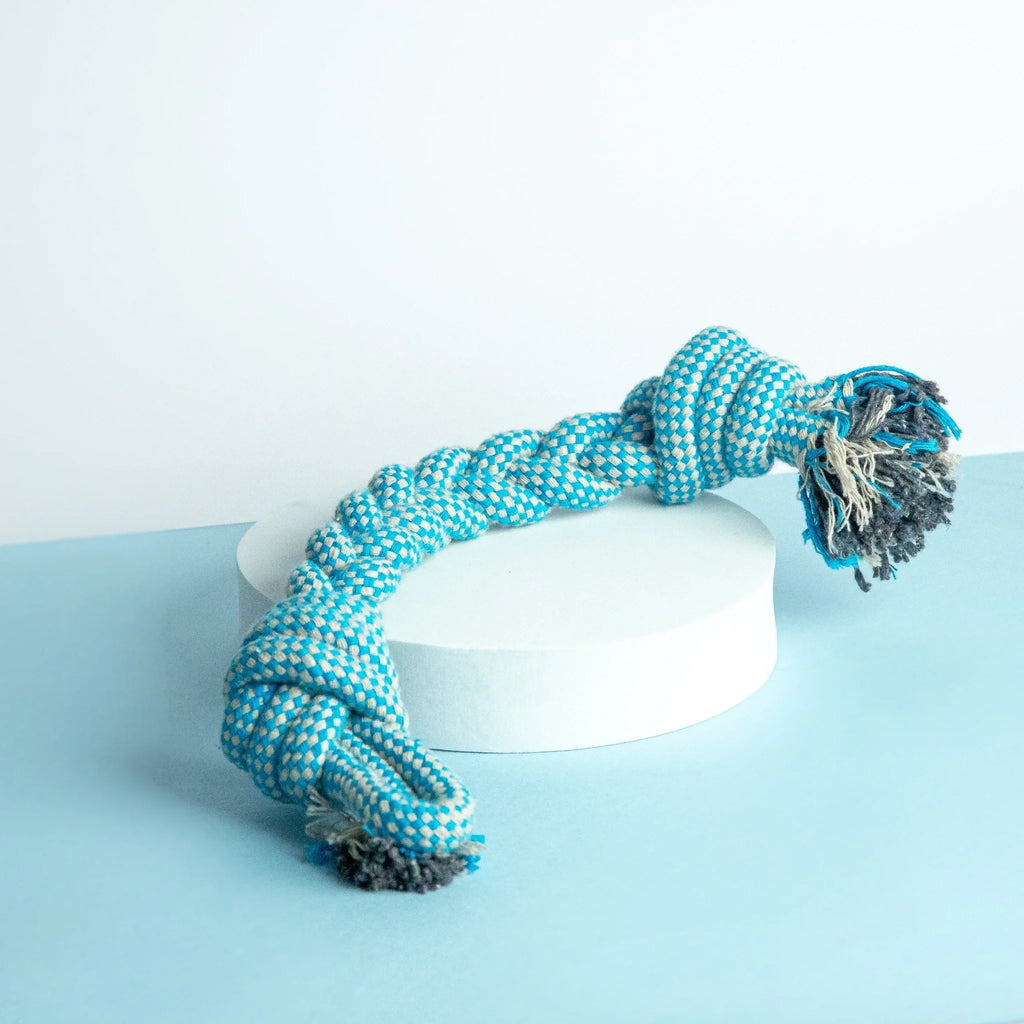 Close-Up of Double Knotted Rope Dog Toy – Built for Tough Chewers