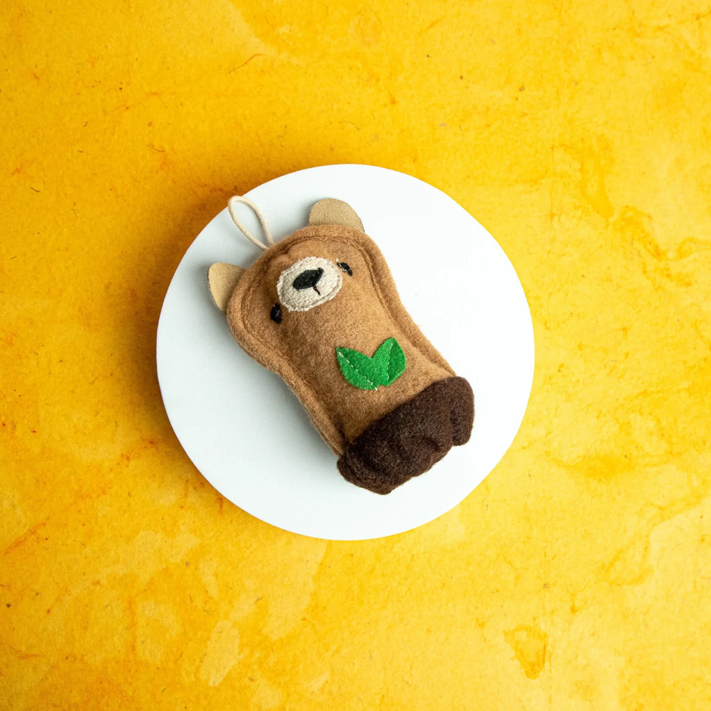 Fuzzy Bear Wooly Toy – Soft WoolPlush Dog Toy with Recycled PET BottleWool